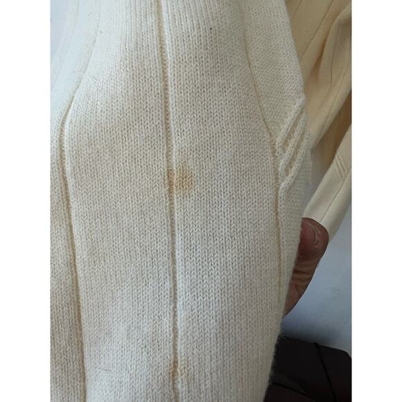 Vintage Damon Women’s Wool Cardigan Size Large Cream Beige - Picture 6 of 7
